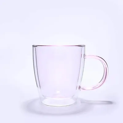 Zdjęcie produktu dla Kubek termiczny z podwójną szklanką 300 ml - różowy