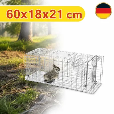 Immagine prodotto di Trappola per animali, trappola per tassi, trappola viva, 60 cm, impermeabile, trappola in filo zincato, Germania