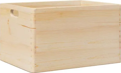 Immagine prodotto di Scatola in Legno con Manici 40x30x23 cm Legno Massello di Pino