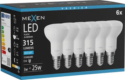 Produktbild von Mexen Nova 6x LED-Glühbirne E14, R50, 3W, Kalt - 6500K, 315 lm - L103-E14-0365-01x06