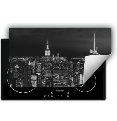 Produktbild von DarHaus Herdabdeckplatte 90x52 cm Anti Rutsch Matte Aufrollbar, nacht - Stadt