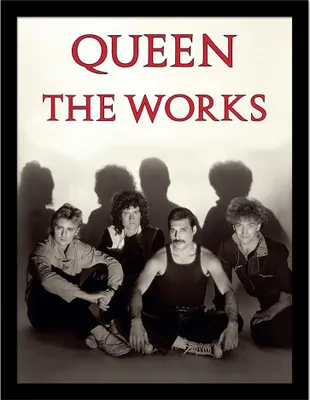 Immagine prodotto di Queen - Poster con cornice "The Works" PM12071 (Taglia unica) (Bianco/Rosso)