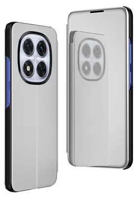 Obrázek produktu pro Pro Xiaomi Redmi Note 14 Pro 5G View Mirror Mobile Smart Cover Wake UP Function Case Silver