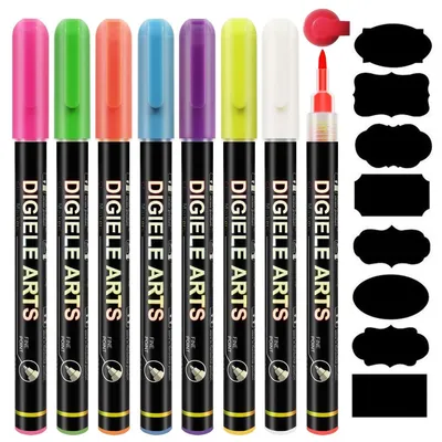 Kreidestifte, 8 Farben, 0,7–1 mm, abwischbar, 16 Stück