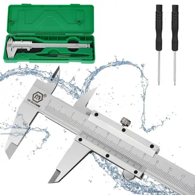 Produktbild von Vernietcaliper 6", Edelstahl, Präzisionsinstrument, genaue Messungen, 0-6 Zoll, 0,02 mm Genauigkeit