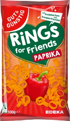 Produktbild von G&G Kartoffelringe Paprika 3er Pack (3x100g Beutel) + usy Block