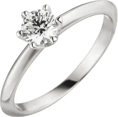 Produktbild von Gr. 52 Damen Ring 585 Gold Weißgold 1 Diamant Brillant 0,70 ct. Diamantring Solitär