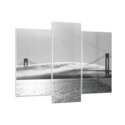 Produktbild von Bilder auf glas - Usa goldenes tor brücke - 130x100cm - Glasbilder - Wandbilder - Kunstdruck - zum Aufhängen bereit - Wanddekoration aus Glas - Glas Bilder - Wandbild auf Glas - GCB130x100-1470