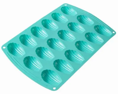 Produktbild von Silikon Backform mit 18 Mulden für Madeleines & Desserts | Antihaftbeschichtet | 35,6 x 24,6 x 1,3 cm