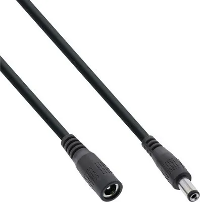 Produktbild von InLine® Verlängerungskabel DC Stecker 5,5x2,1mm, schwarz, 1m