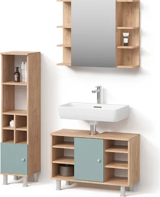 Immagine prodotto di Set di mobili da bagno Livinity Fucino Verde 3 parti, Model 53065