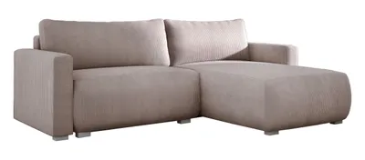Produktbild von E-ZIMPAZ Ecksofa IMPERIAL 185x266 cm, Beige PS02, L-Form, Sofa mit Schlaffunktion, Polsterecke, Wohnlandschaft, Couch, Schlafsofa, Cordstoff