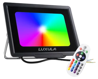 Produktbild von LUXULA RGB LED-Fluter LX400184, 100W, IP65, schwarz, mit Fernbedienung