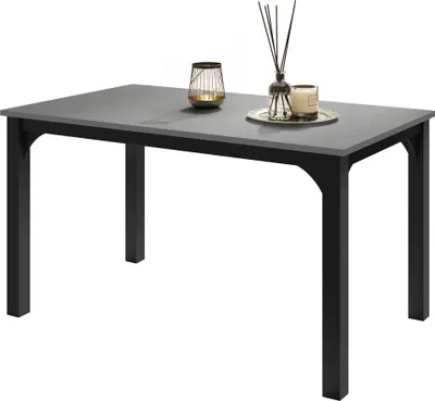 Produktbild von MIRJAN24 Tisch Focus 140, Wohnzimmer Tisch, Beine und Seiten aus Stahl (Farbe: Schwarz / Hellgrau)