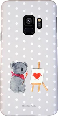 Produktbild von Mr. & Mrs. Panda Samsung Galaxy S9 Handyhülle Koala Künstler - Grau Pastell - Geschenk, Hülle, Cover, Liebe, Liebesgeschenk, Handy Case, Gefühle, Zeichnen, Schutzhülle