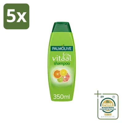 Productafbeelding van 5 x Palmolive Fris Vitaal Shampoo - Citrus - 350 ml - Voordeelverpakking - 5 stuks
