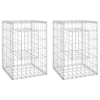 Obrázok produktu pre vidaXL Gabiónové stĺpy 2 ks 40x40x60 cm Železo
