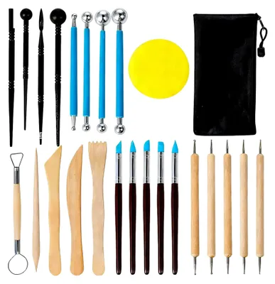 Produktbild von 25-Teiliges Modellierwerkzeug Set,Töpfer Werkzeug Für Ton,Polymer Clay Werkzeug,Zubehör,Modellierwerkzeug,Ton Werkzeug,Modellierwerkzeug Ton Set,Perfektes Töpfer Zubehör Für Künstler Und Anfänger