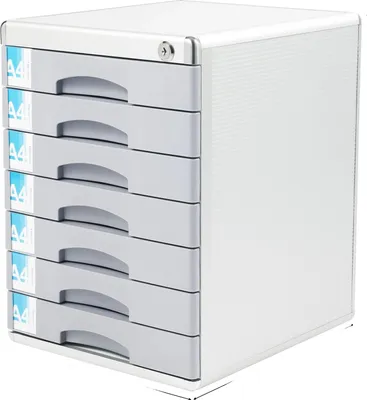 Produktbild von Aktenregal, 7 Schubladen, langlebige Aluminiumlegierung, WEISS
