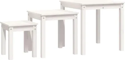 Obrázek produktu pro vidaXL Sada stolků 3 ks. Bílý borovicový masiv