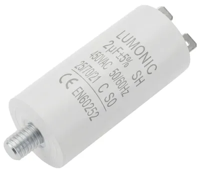 Startcondensator 2µF 450V, 26x55mm, Steckeranschluss, für Pumpen