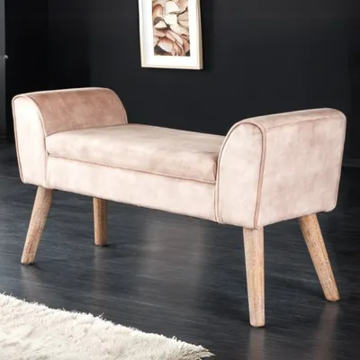 Produktbild von Elegante Sitzbank CAROLIN 90cm beige Samt