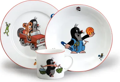 Obrázek produktu pro Porcelán pro děti, sada Krteček v autě, Thun, 3 kusy