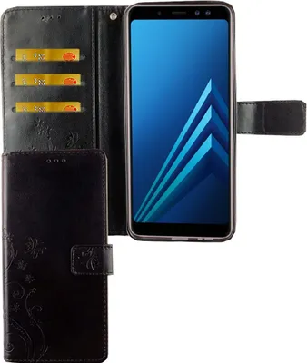 Produktbild von Samsung Galaxy A6+ Plus 2018 Handy Hülle Schutz-Tasche Cover Flip-Case Kartenfach Schwarz