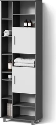 Produktbild von Badschrank Livinity Eisak Anthrazit/Weiß 60 x 190 cm, Model 52527