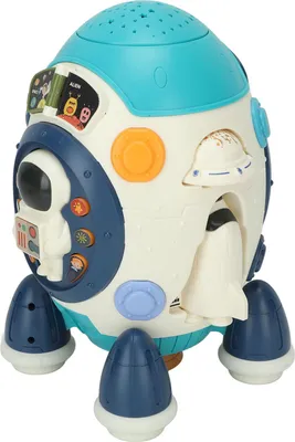 Produktbild von Musikalisches Raketenspielzeug, tragbar, frühpädagogisch, 19 Musiktasten, Platz für Kinder, Blau