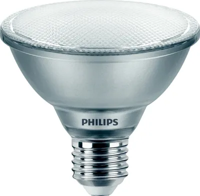 A studio shot of a Philips LED light bulb.