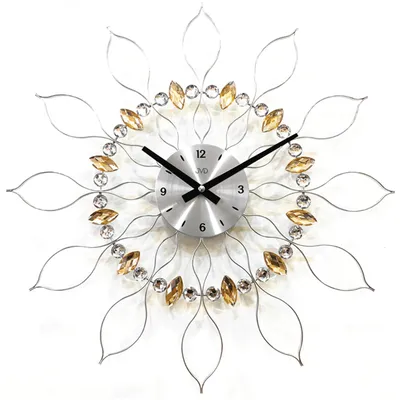 Produktbild von JVD HT106 Wanduhr Quarz analog silbern champagner-farben modern