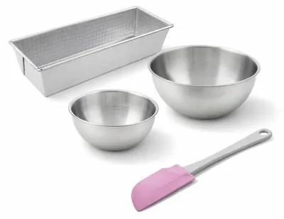Image de Set de 4 ustensiles de pâtisserie moule à gâteaux bol et spatule Zenker Silver