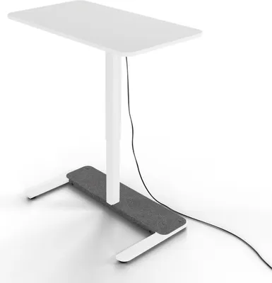 Zdjęcie produktu dla Biurko stojące Yaasa Desk One, 91 x 51 cm, białe, małe, praktyczne biurko, biurko do domowego biura z elektryczną regulacją wysokości