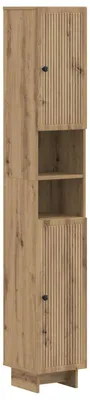 Image de Armoire de salle de bain avec étagère ouverte, finition chêne artisan