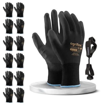 Productafbeelding van Werkhandschoenen montagehandschoenen - Polyester met polyurethaancoating - Maat 9 - Met handschoenclip