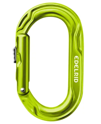 Kiwi Slider Karabiner von Edelrid; grün; ovaler Form; für Klettern geeignet.