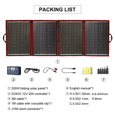 Produktbild von Tragbares Solarpanel-Set, 200W Leistungsausgang, flexibles und faltbares Design, 200W Solarpanelsatz