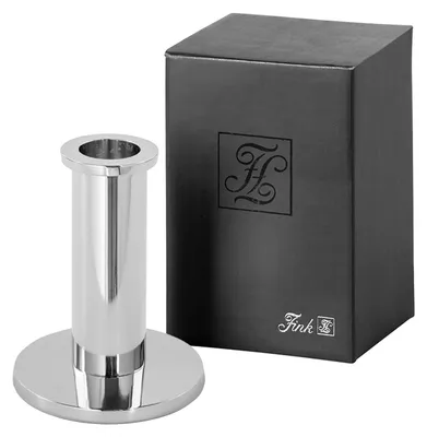 Produktbild von FINK Leuchter STRATO - Kerzenhalter für Stabkerzen, Aluminium, Edelstahl vernickelt, silberfarben, H 12 cm - Tischdeko