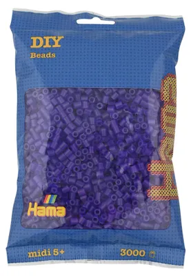 Immagine prodotto di 3000 perline Hama Midi da stirare - viola trasparente
