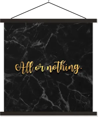 Produktbild von MuchoWow® Textilposter Zitat - Motivation - Marmor - Gold 60x60 cm mit schwarzem Rahmen - Posteraufhänger