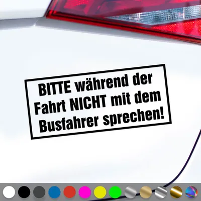 Produktbild von PantherPixel Busfahrer Aufkleber Während Der Fahrt Nicht Sprechen Sticker Auto Geschenkidee Farbe Schwarz