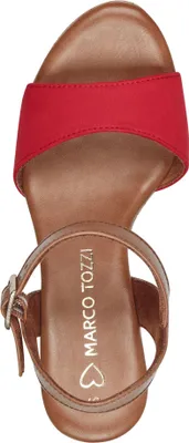 Produktbild von MARCO TOZZI Damen Sandalette hoher Schuh Riemchen Korkoptik Vegan 2-28008-42, Größe:39 EU, Farbe:Rot