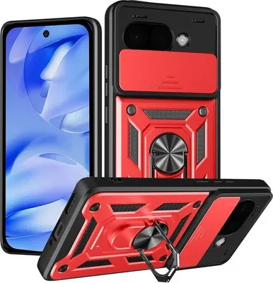 Produktbild von Hülle für Google Pixel 9a - Phonesta CamShield Back Cover mit Kamera-Slider - Rot
