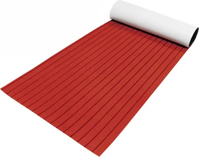 Zdjęcie produktu dla Pokrycie pokładu łodzi i jachtu – mata z pianki EVA – samoprzylepna – antypoślizgowa – 240 x 90 cm – grubość 6 mm – czerwona