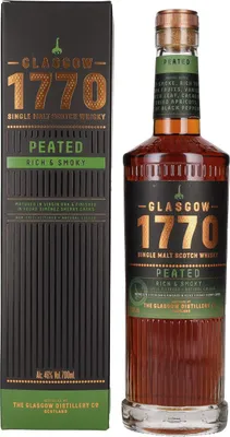 Produktbild von Glasgow 1770 PEATED Single Malt Rich & Smoky 46% Vol. 0,7l in Geschenkbox
