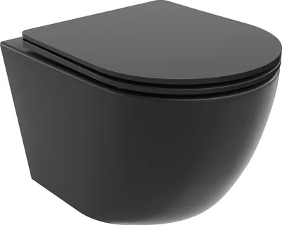 Produktbild von Mexen Lena WC-Schüssel Rimless Tornado mit Soft-Close-Slim-Sitz, Duroplast, schwarz matt - 30221085T