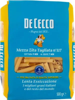 Produktbild von 10x Pasta De Cecco 100% Italienisch Mezza Zita Tagliata n. 117 Nudeln 500g