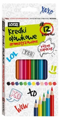Zdjęcie produktu dla Kredki ołówkowe trójkątne zapachowe 12 kolorów Loozz Majewski