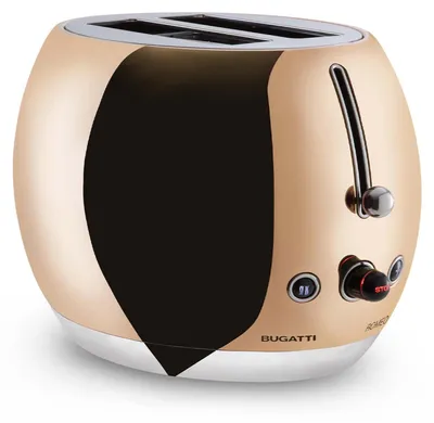 Produktbild von BUGATTI - Romeo, Multifunktions-Design-Toaster aus Edelstahl, 7 Bräunungsstufen, 4 Funktionen, ohne Zange, 870-1035 W, Glänzendes Roségold